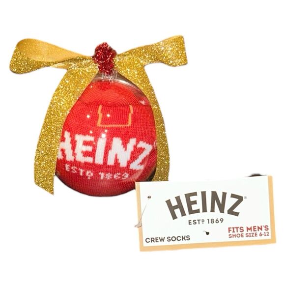 Heinz 1 Pair Crew Socks In A Christmas Ornament Size 6-12 - Picture 2 of 4